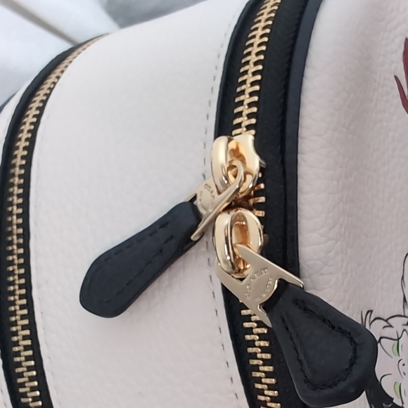 Coach CC158 Disney X Mini Court Backpack With Cruella Motif Gold/Chalk Multi - Picture 9 of 16